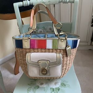 COPY - Coach basket bag natural straw basket tote